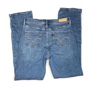 Levi's 512 perfectly slimming straight leg blue denim jeans